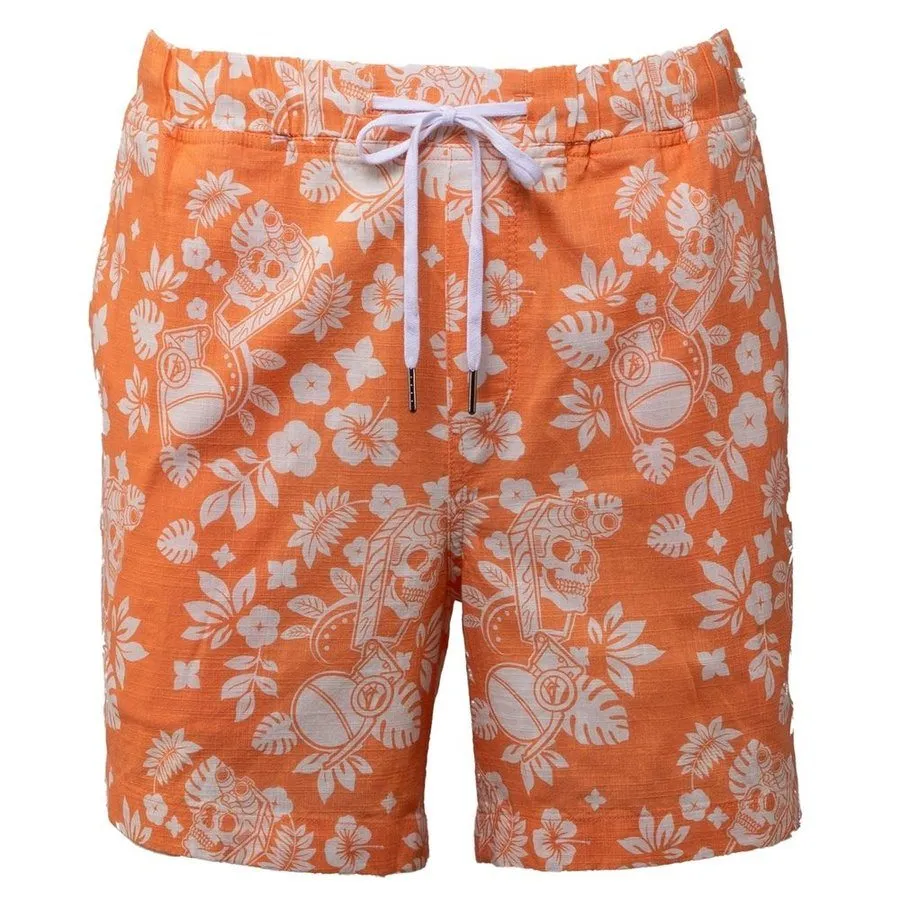 Getaway Casual Shorts - Tropical Death - Apricot Crush