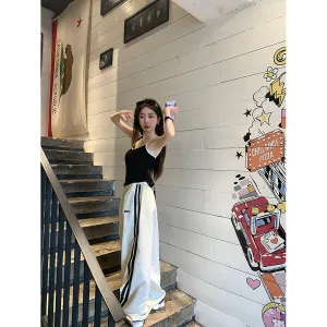 Girlary college outfits Korean Style Embroidered Two-Way Wear Slimming Sports Pants for Women 2024 Spring and Autumn New Design Versatile Casual Long Pants
