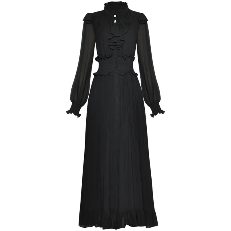 Giselle High Elastic Waist Slim Long Dress