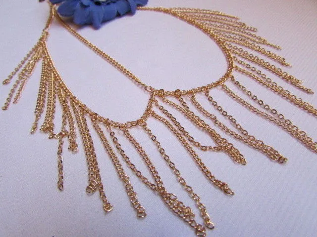 Gold Head Chains Fashionable Long Front Fringes Hair Piece Hot Fashion