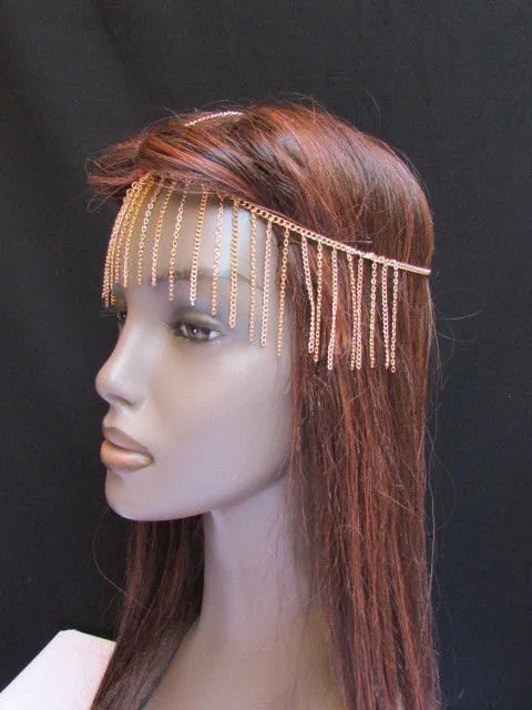 Gold Head Chains Fashionable Long Front Fringes Hair Piece Hot Fashion