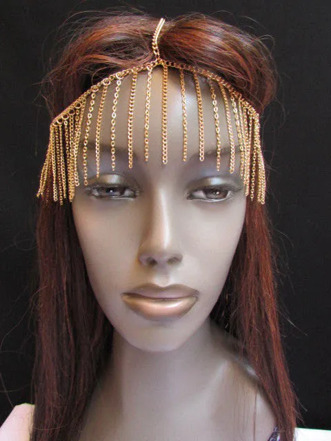 Gold Head Chains Fashionable Long Front Fringes Hair Piece Hot Fashion