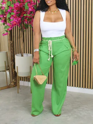 Gorgeousladie Tied Elastic-Waist Pants