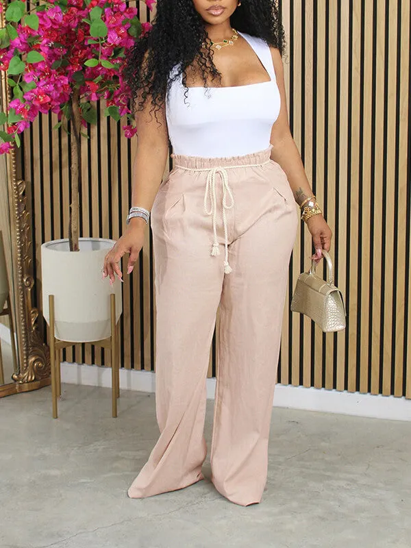 Gorgeousladie Tied Elastic-Waist Pants
