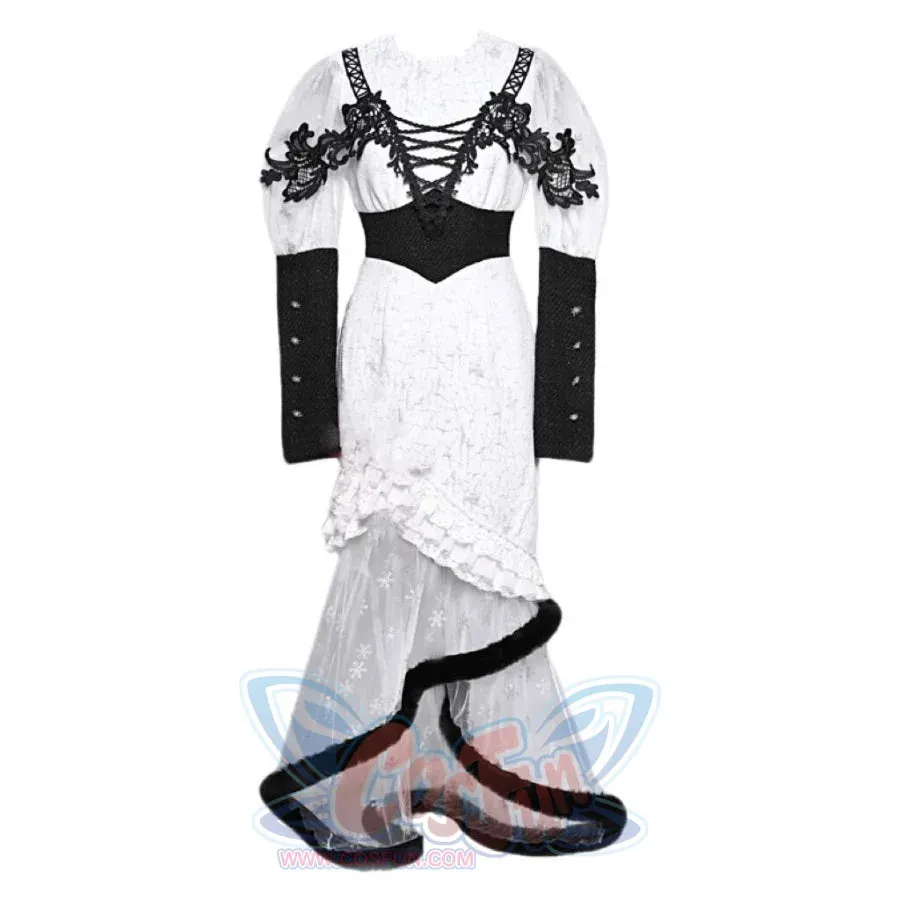 Gothic Lace Bubble Sleeve Long Fishtail Dress