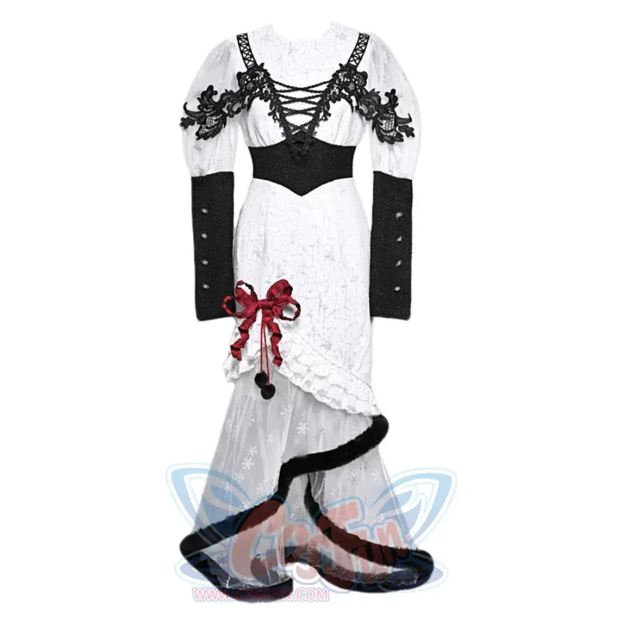 Gothic Lace Bubble Sleeve Long Fishtail Dress