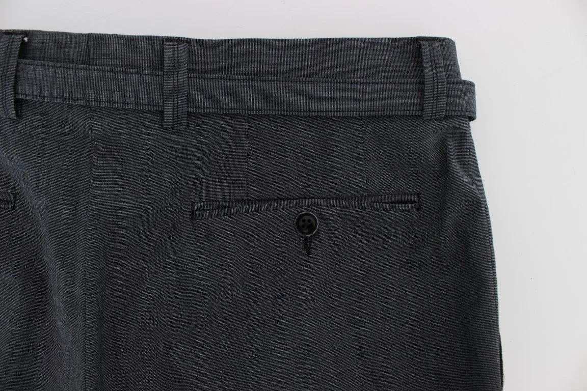 Gray Cotton Stretch Casual Pants