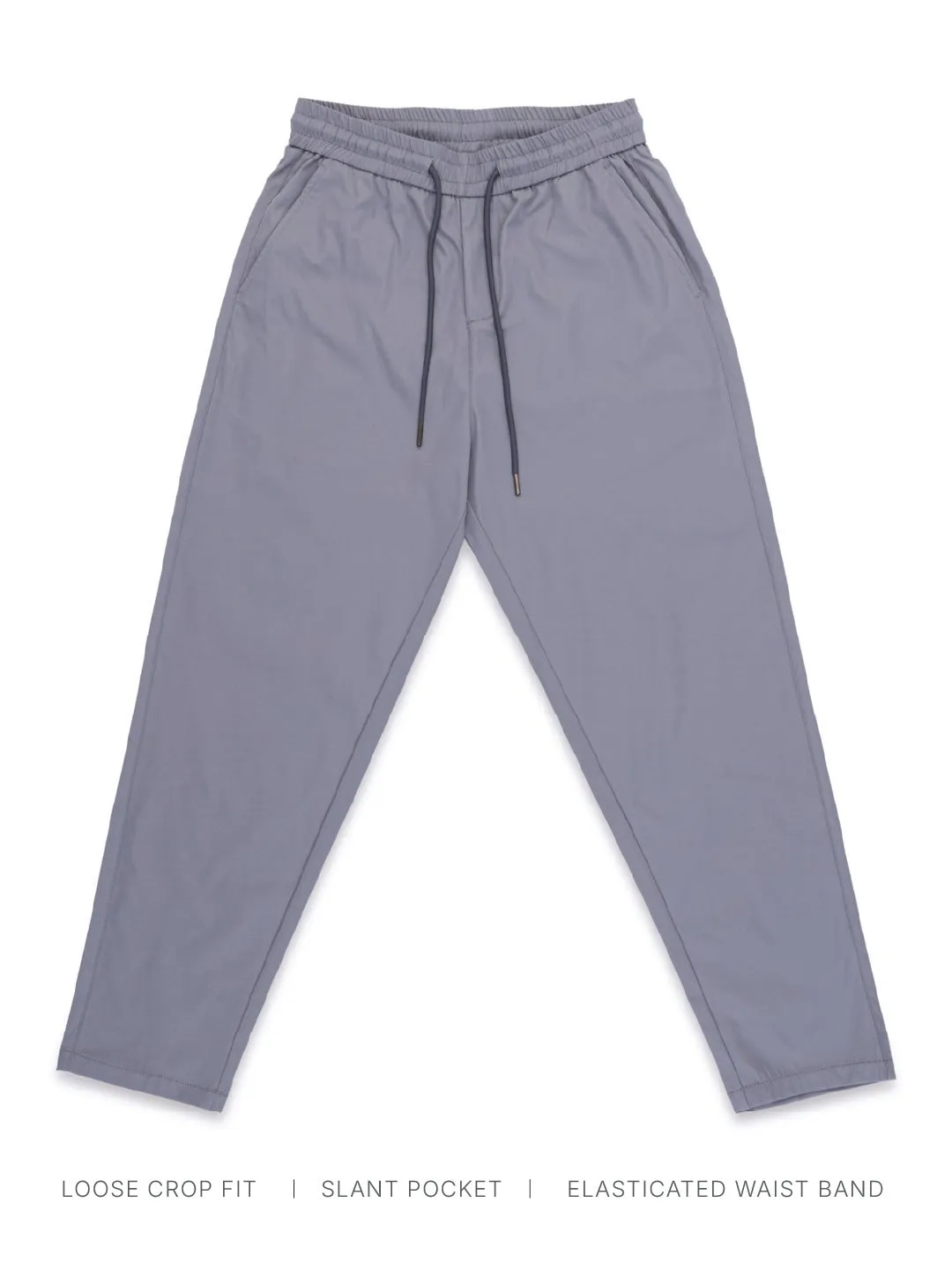 Grey Loose Crop Jogger Pant