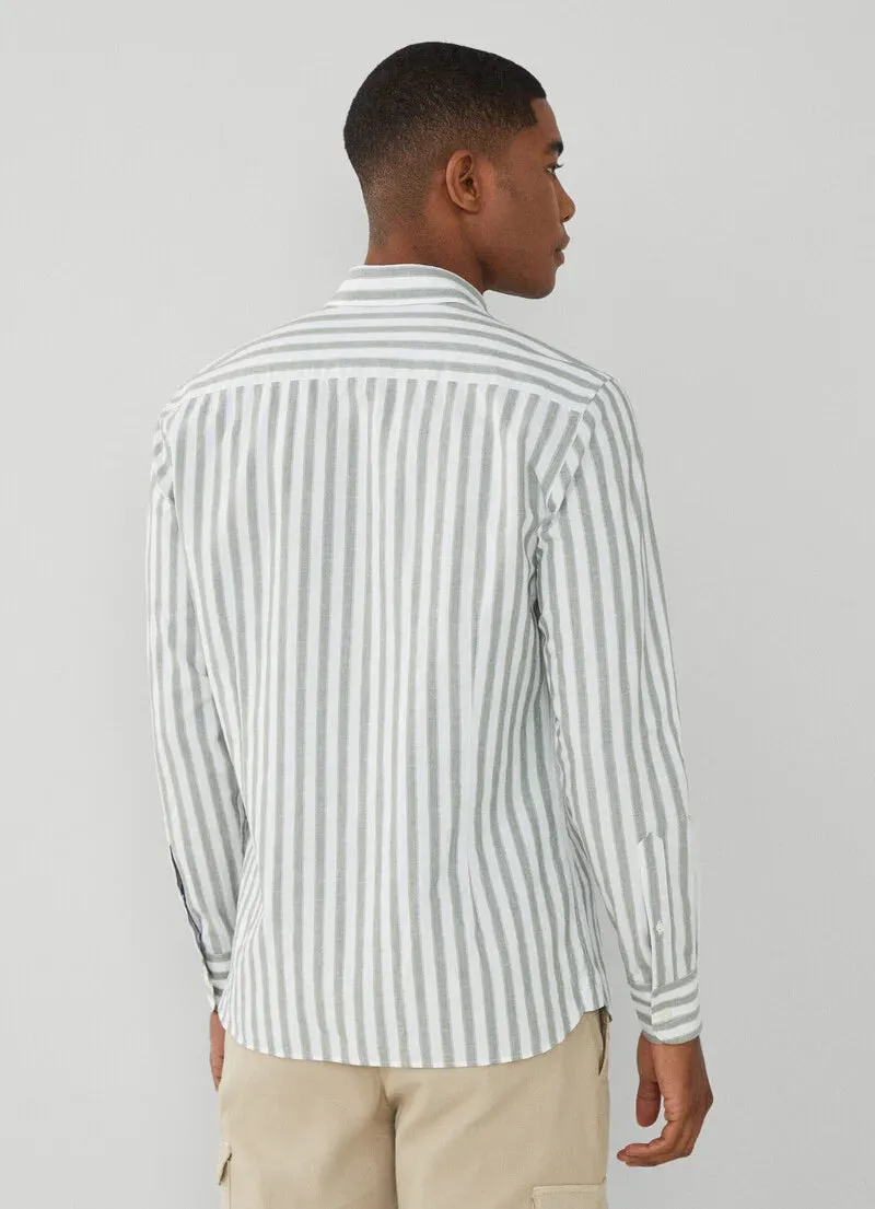 Hackett Mens Bold Stripe Shirt - Blue or green stripe