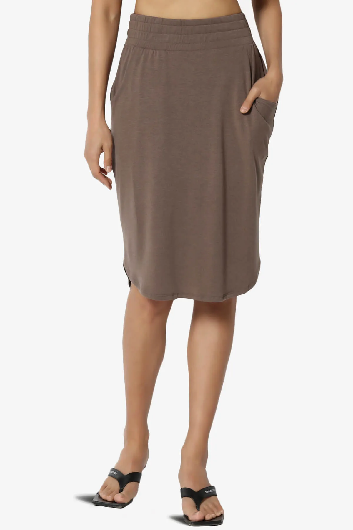 Hadyn Casual Elastic High Waist Straight Skirt