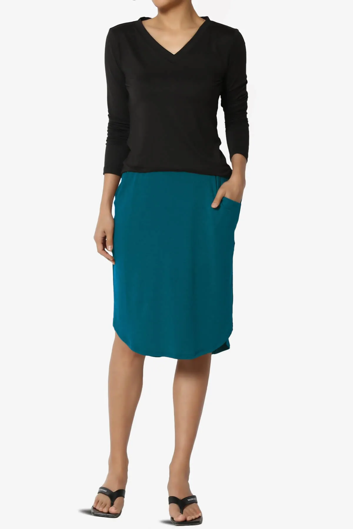 Hadyn Casual Elastic High Waist Straight Skirt
