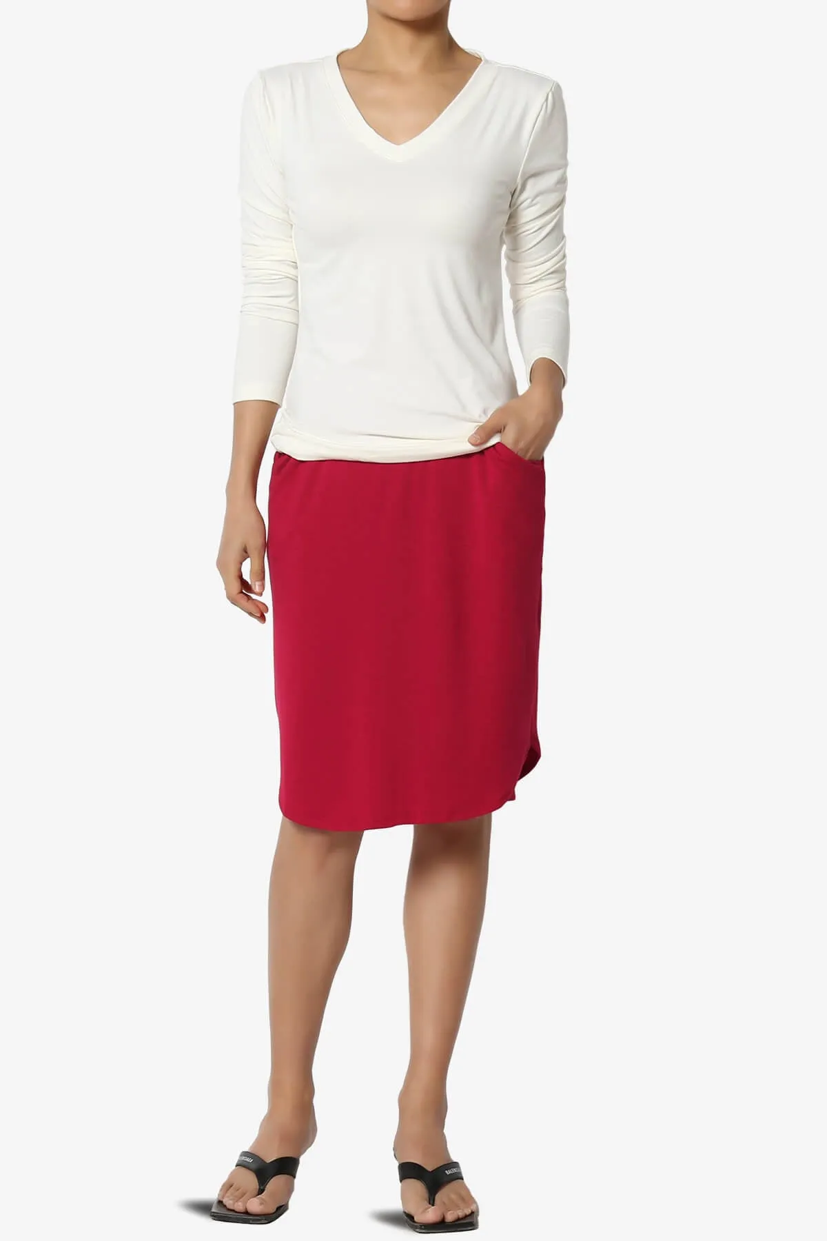 Hadyn Casual Elastic High Waist Straight Skirt