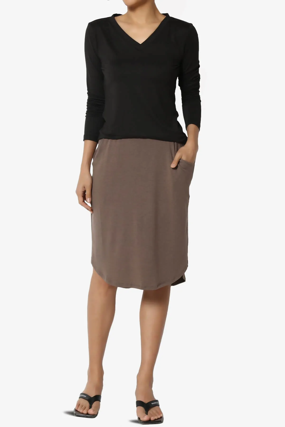 Hadyn Casual Elastic High Waist Straight Skirt