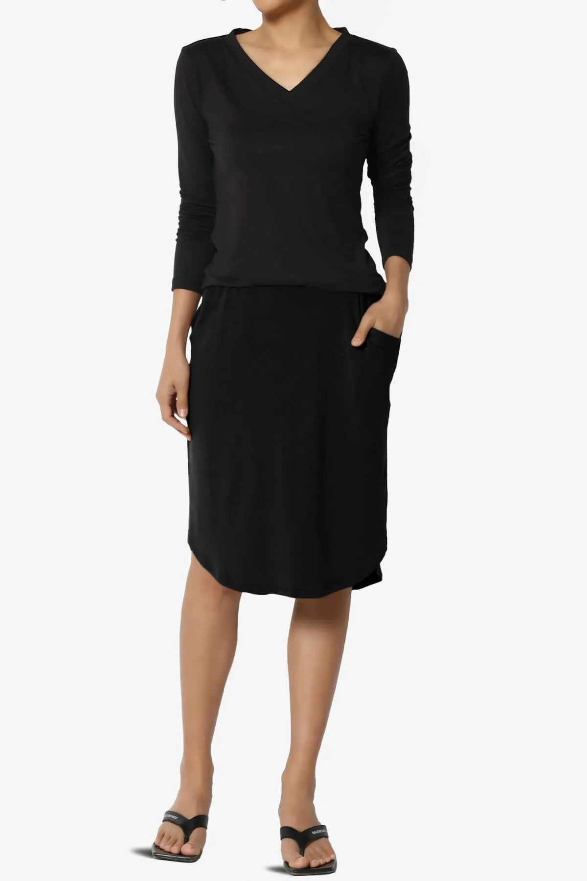 Hadyn Casual Elastic High Waist Straight Skirt