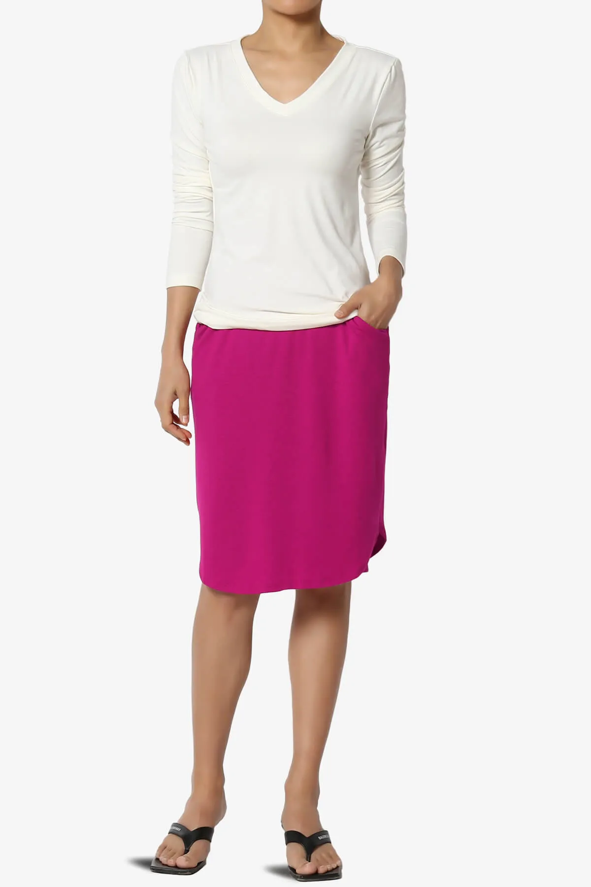 Hadyn Casual Elastic High Waist Straight Skirt