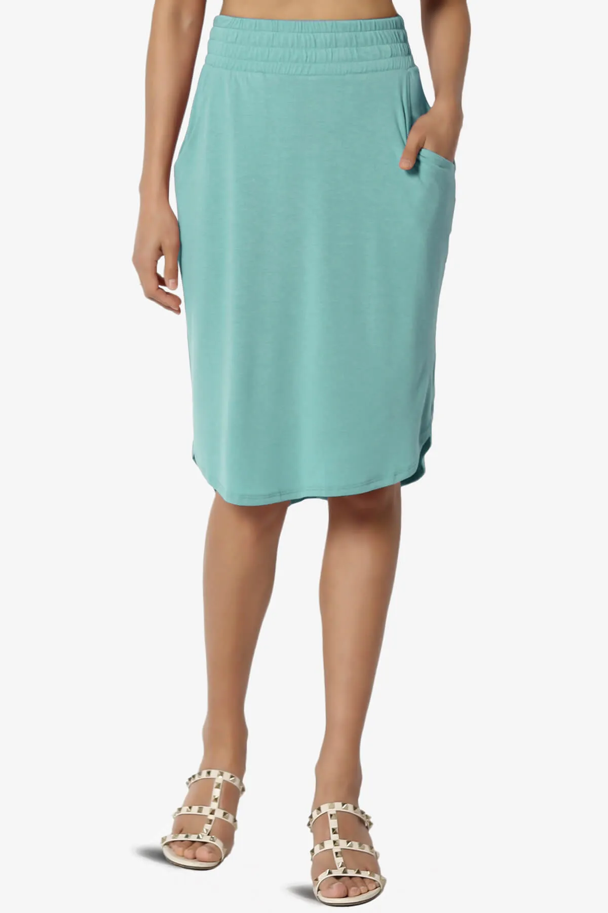 Hadyn Casual Elastic High Waist Straight Skirt