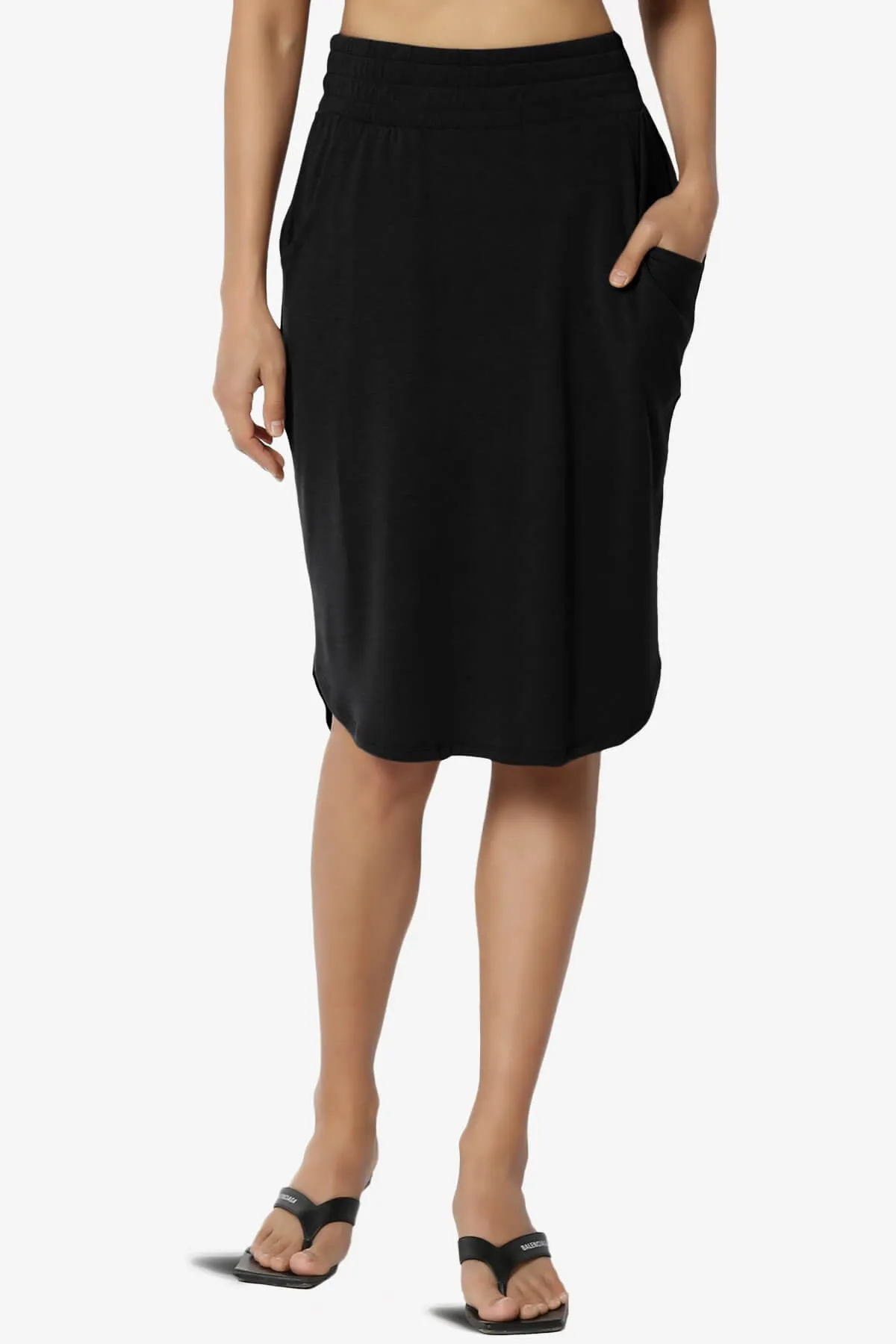 Hadyn Casual Elastic High Waist Straight Skirt