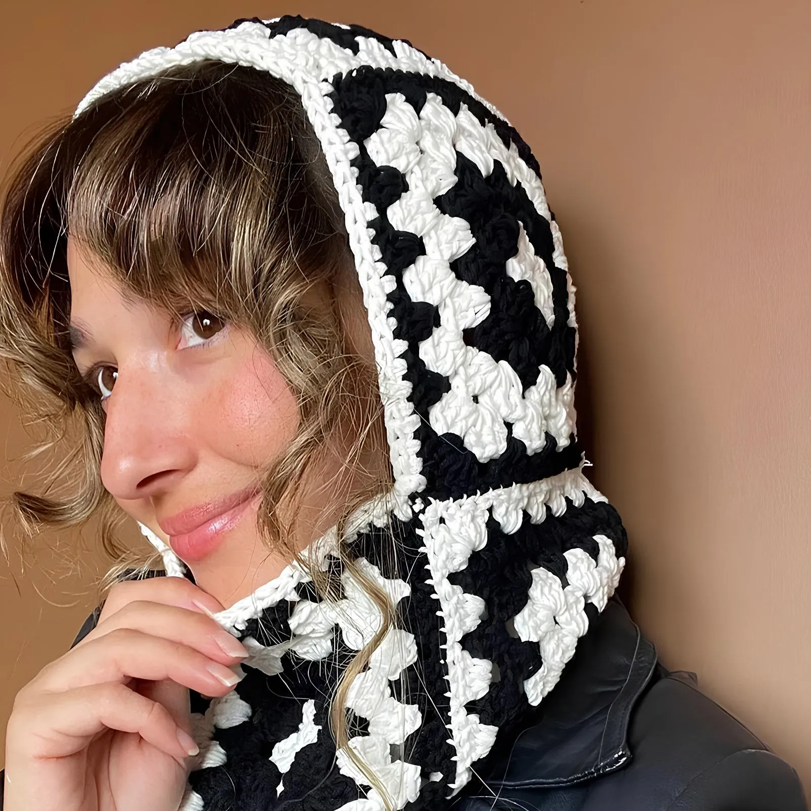 Handmade Crochet Floral Knitted Balaclava – Cozy & Retro Winter Essential