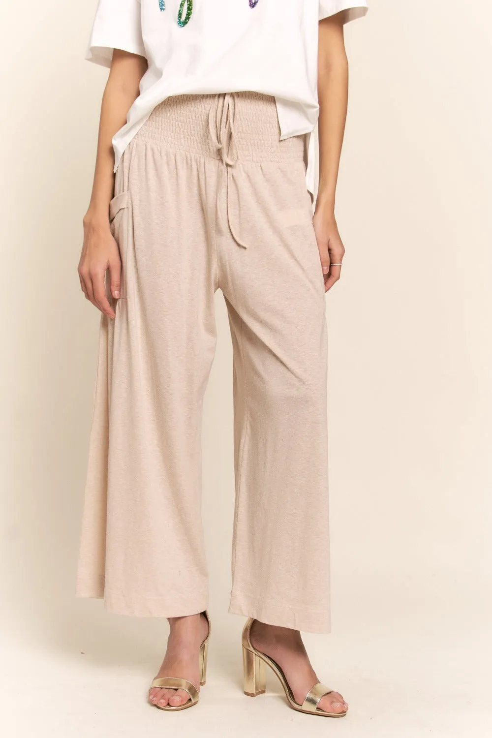 Hazel Blues® |  J.NNA Smocked Waist Boho Wide Leg Pants with Pockets