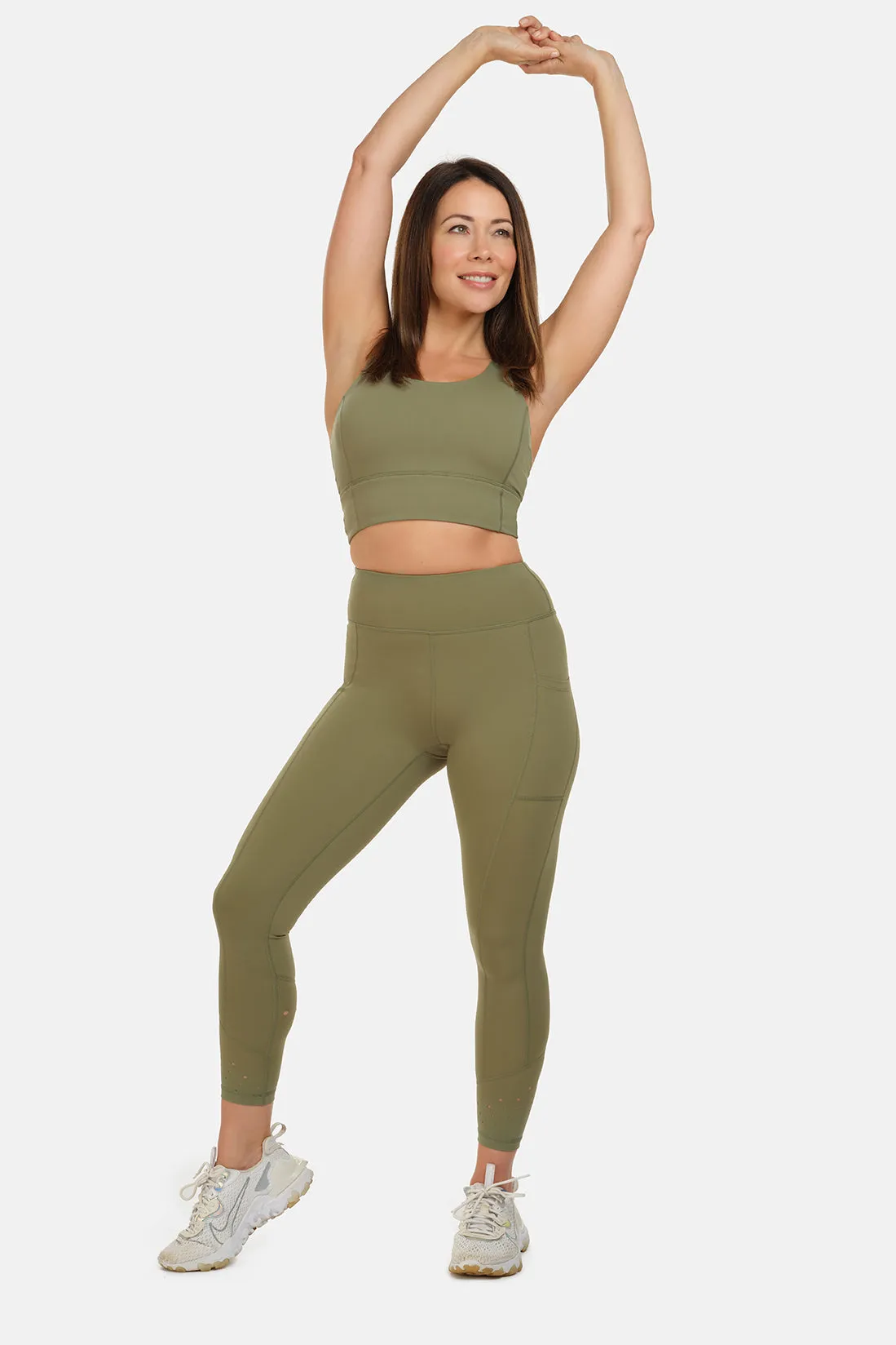 High Rise Laser 7/8 Khaki Legging