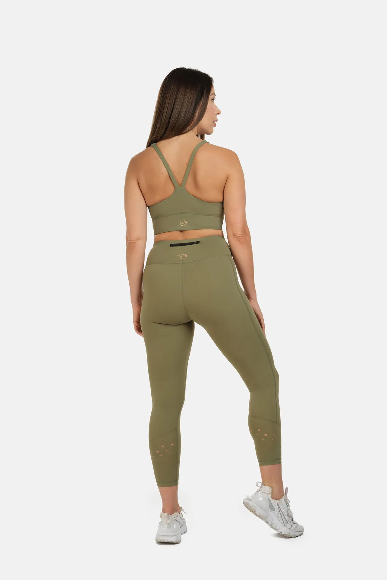 High Rise Laser 7/8 Khaki Legging