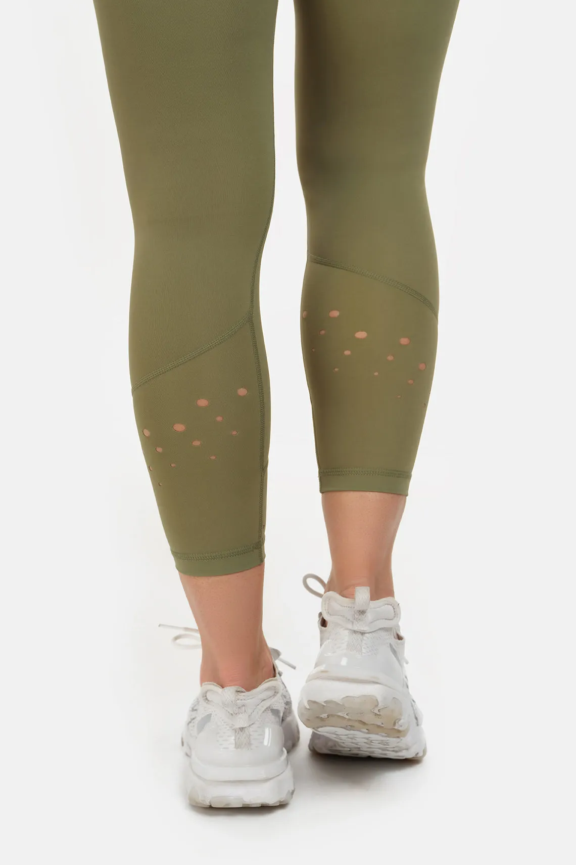 High Rise Laser 7/8 Khaki Legging