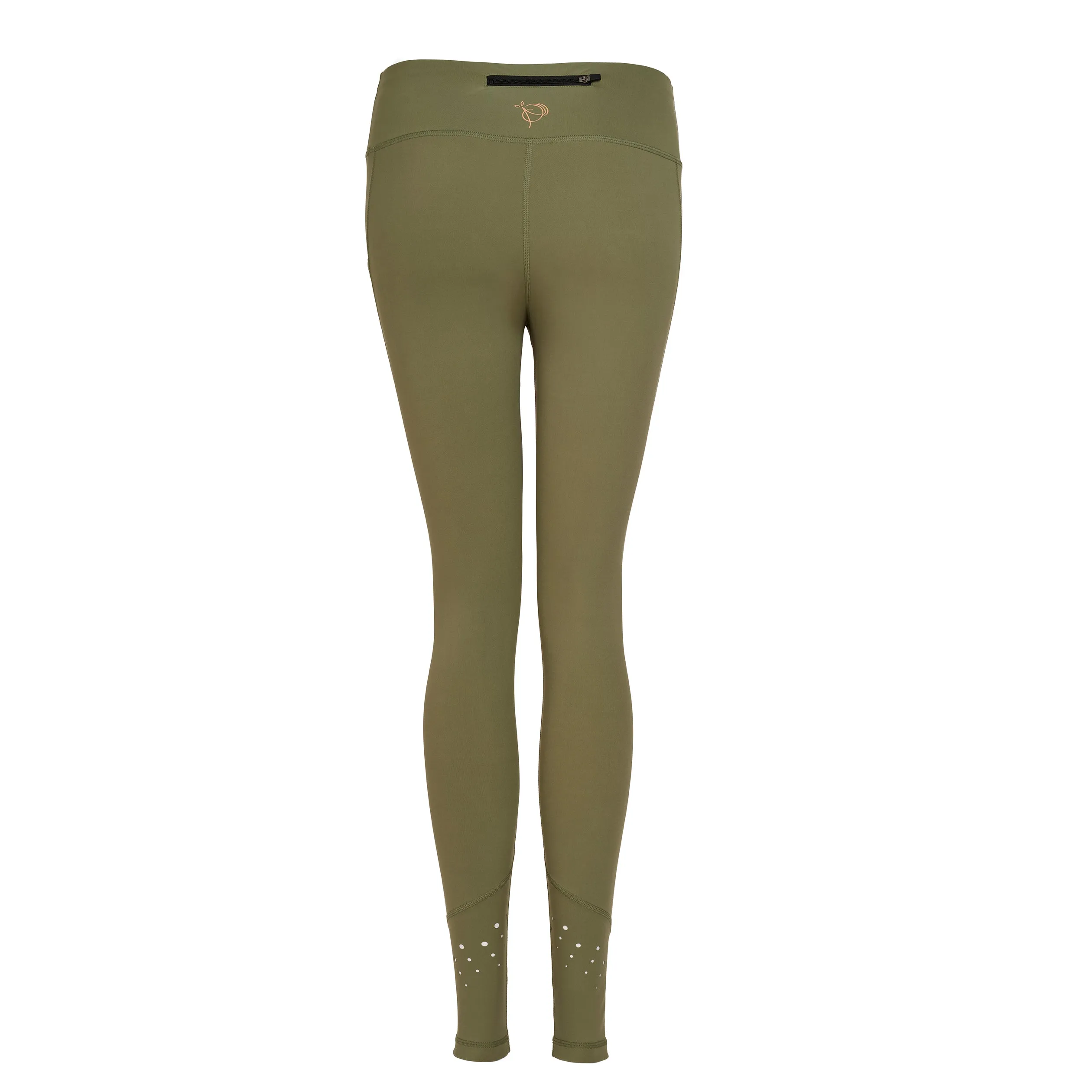 High Rise Laser Khaki Full Length Leggings