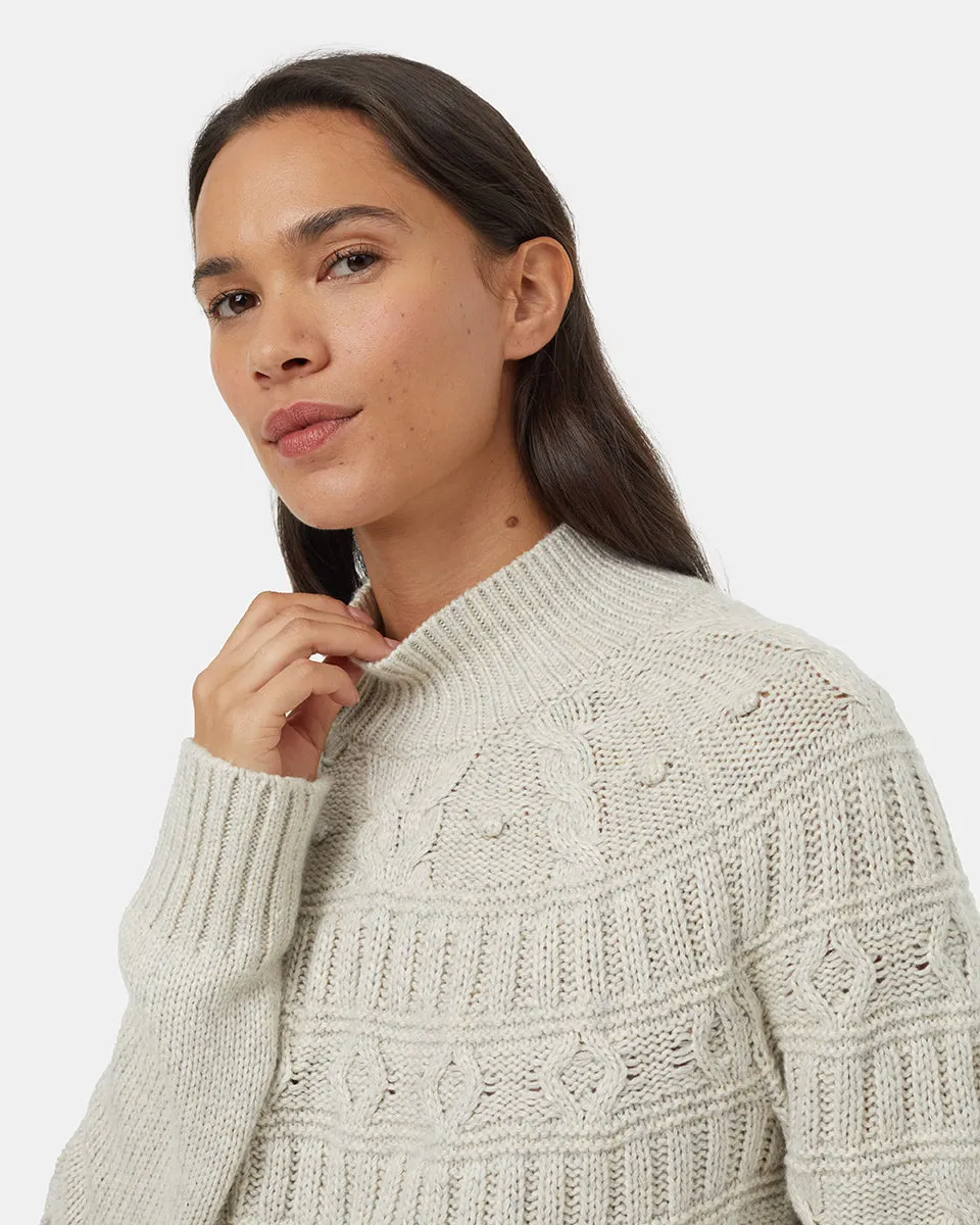 Highline Pom Mock Neck Sweater