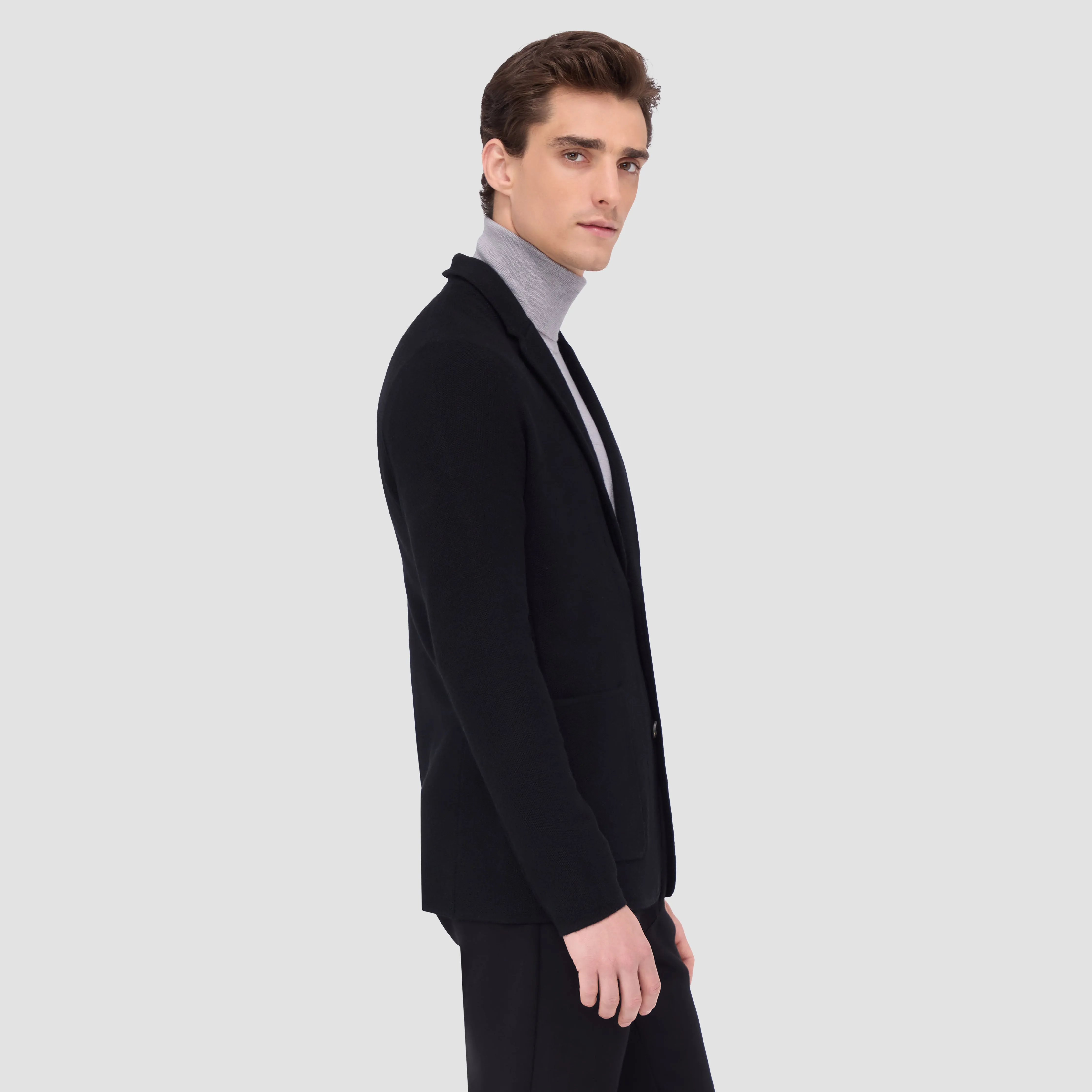 Honeycomb Stitch Two Button Knitted Blazer