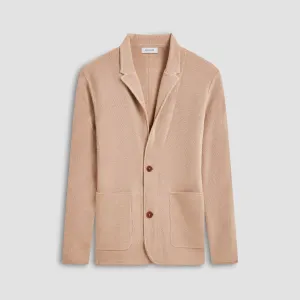 Honeycomb Stitch Two Button Knitted Blazer