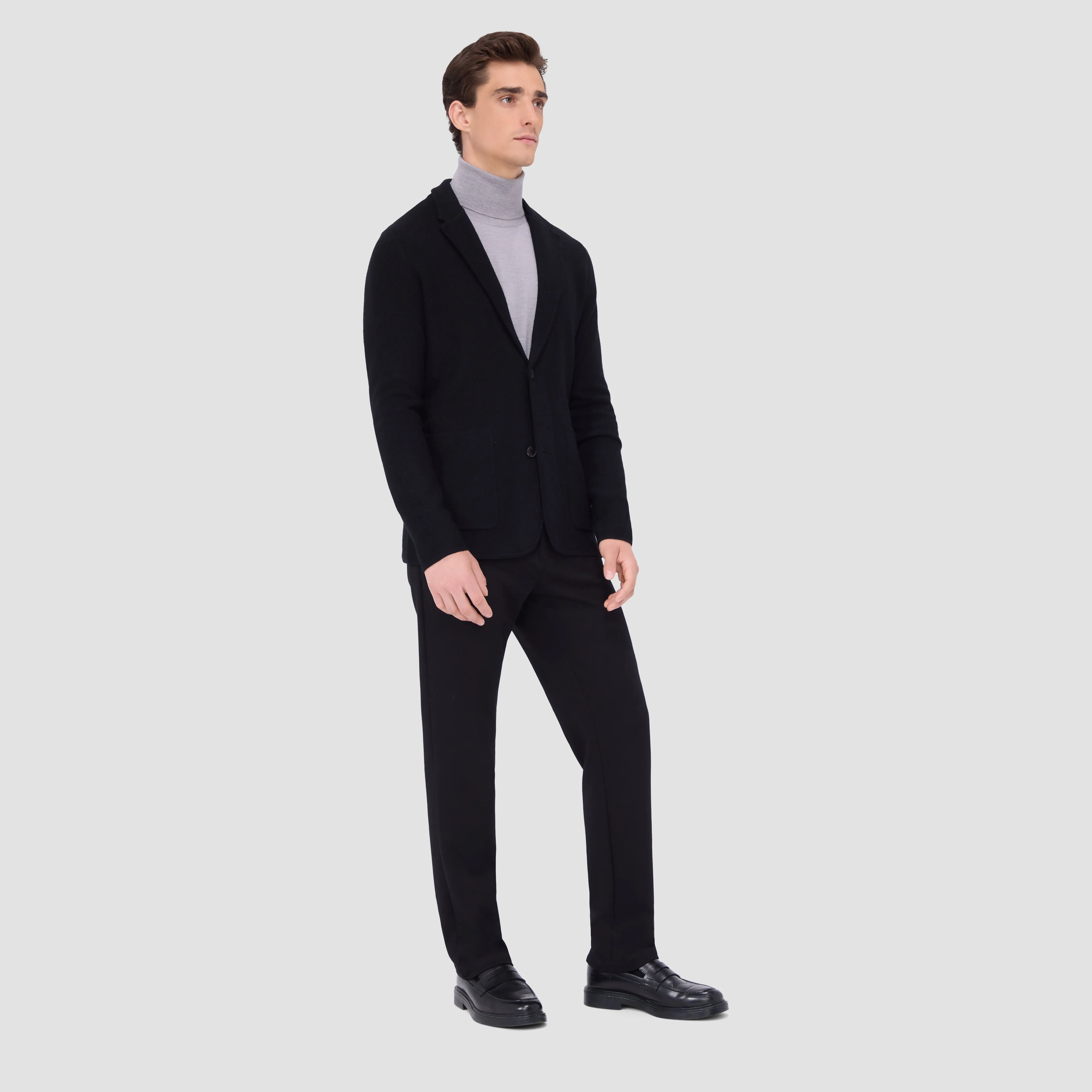 Honeycomb Stitch Two Button Knitted Blazer