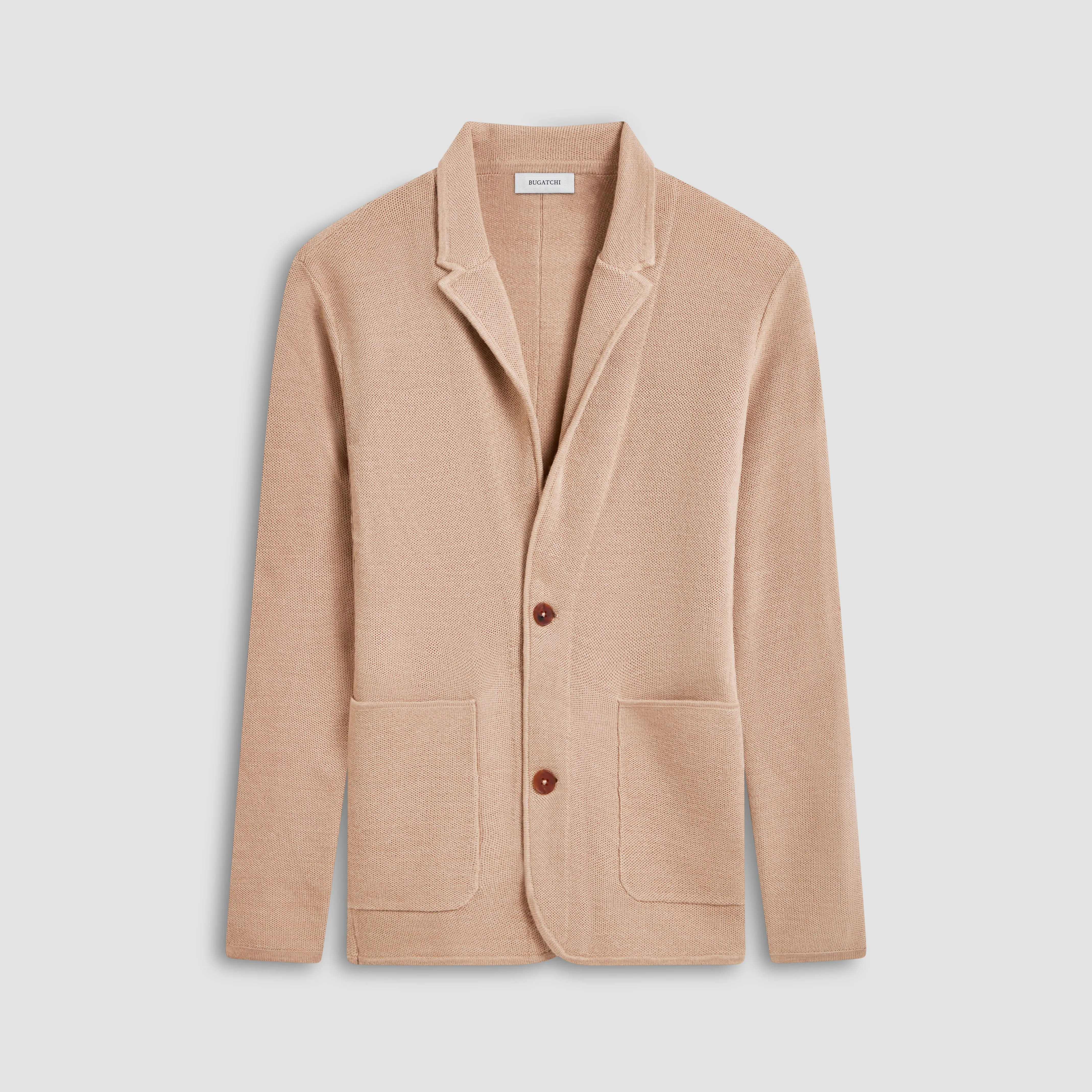 Honeycomb Stitch Two Button Knitted Blazer