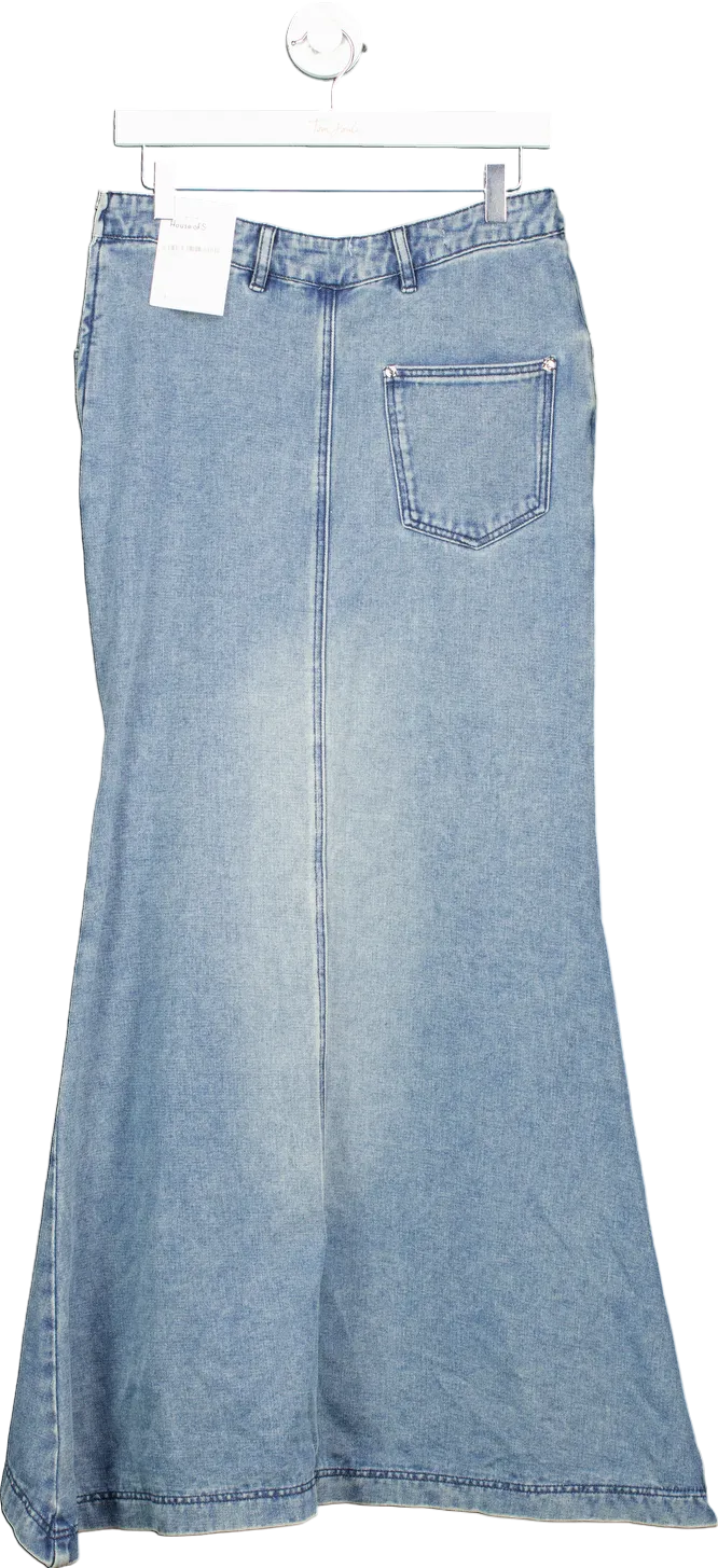 House of Sunny Sky Blue The Cascade Denim Skirt UK 10