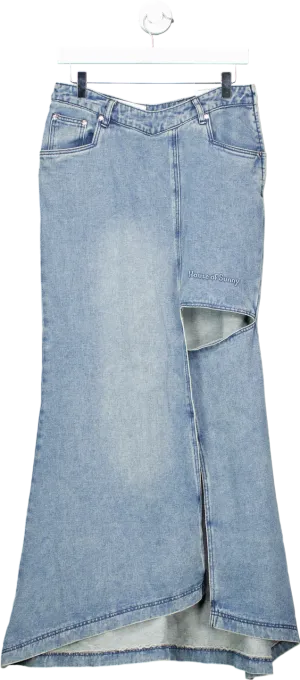 House of Sunny Sky Blue The Cascade Denim Skirt UK 10