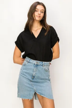 HYFVE Always a Delight Short Sleeve Linen Top