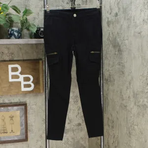 INC International Concepts Women's Petite Skinny Utility Pants Deep Black 2P
