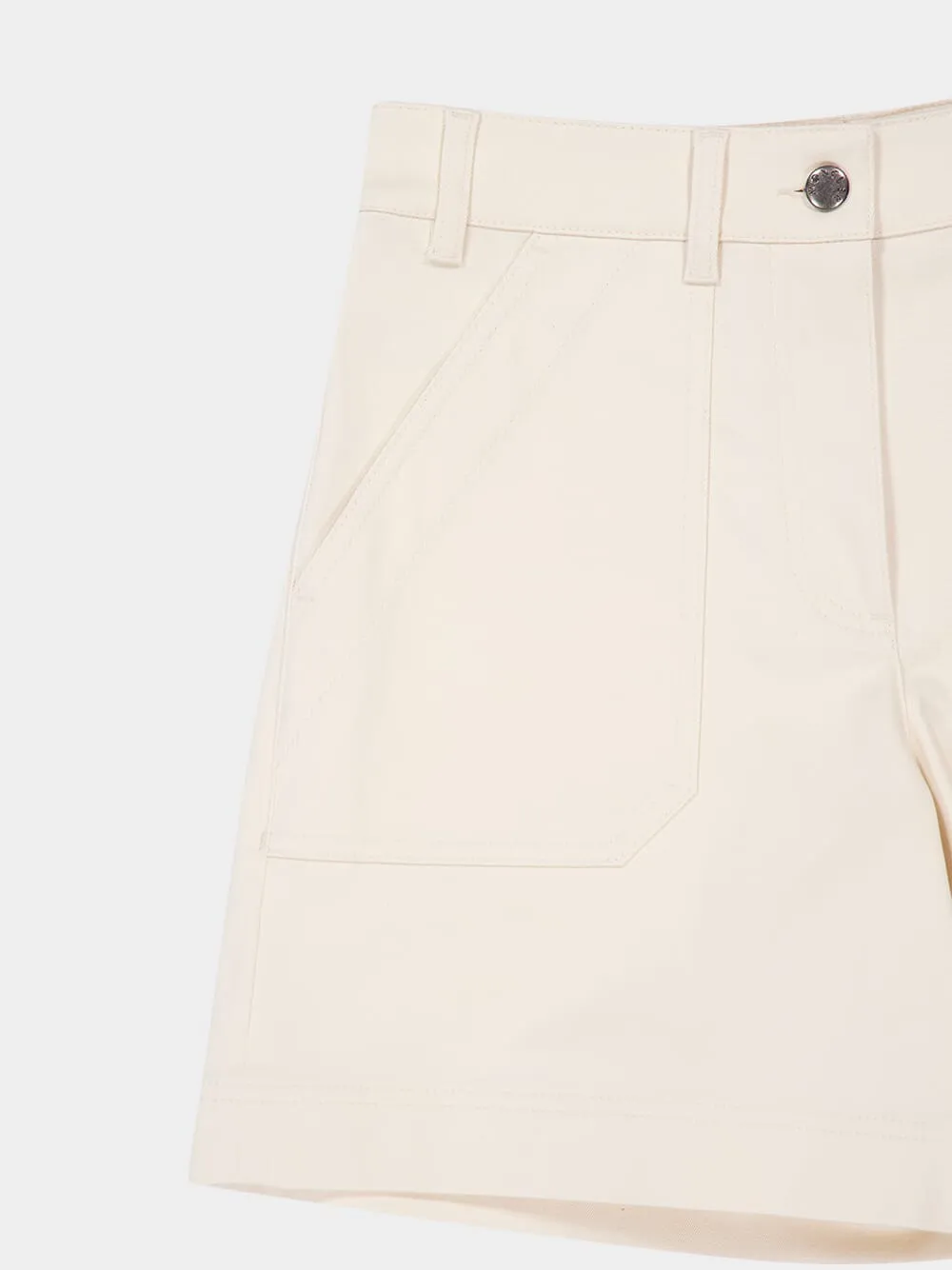 Ivory Casual Cotton Shorts