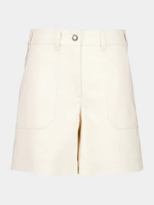 Ivory Casual Cotton Shorts