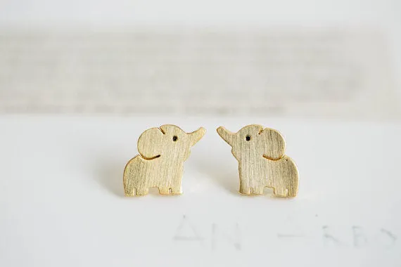 Jisensp Fashion Jewelry Minimalist Elephant Earrings Simple Cute Animal Ear Studs Mother's Day Gift pendientes mujer moda