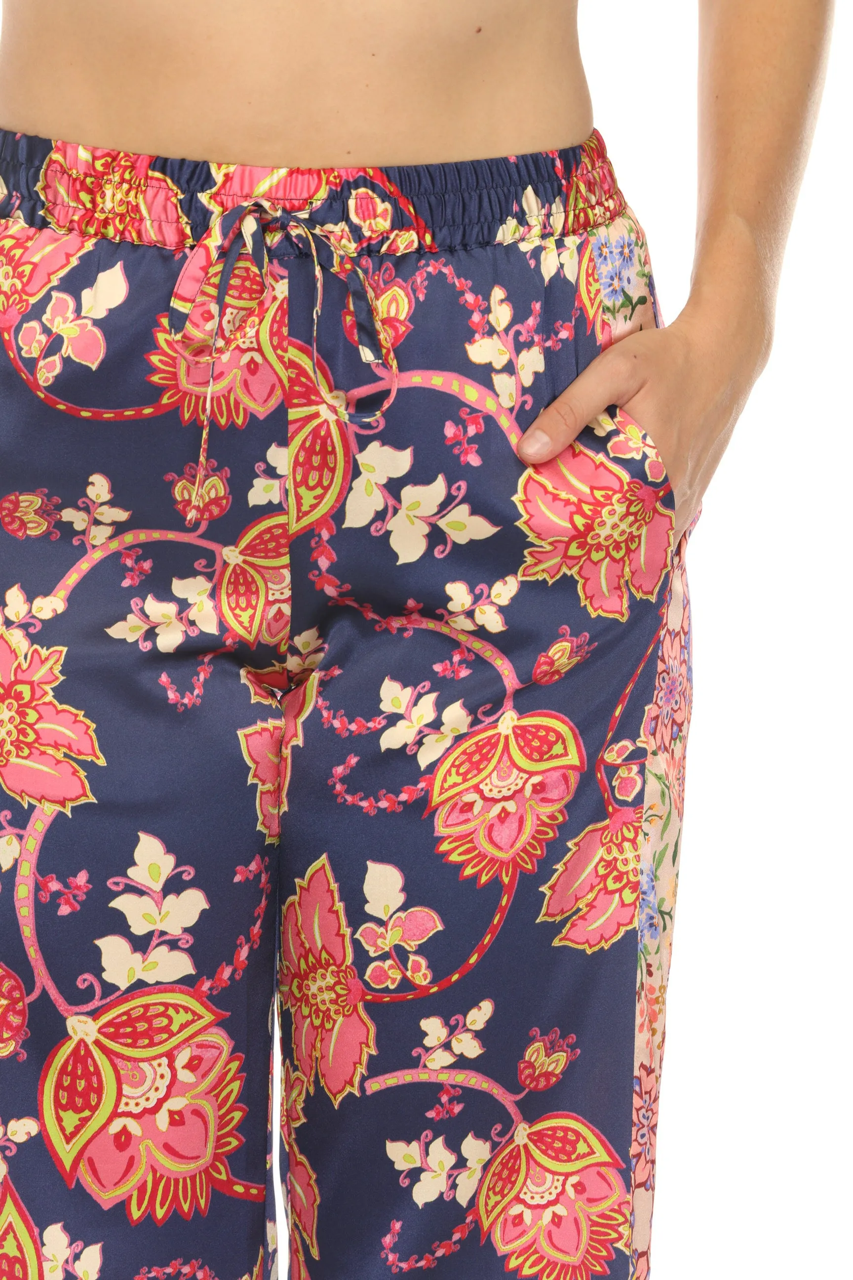 Johnny Was Blue Montreux Lux Silk Pants C63423B