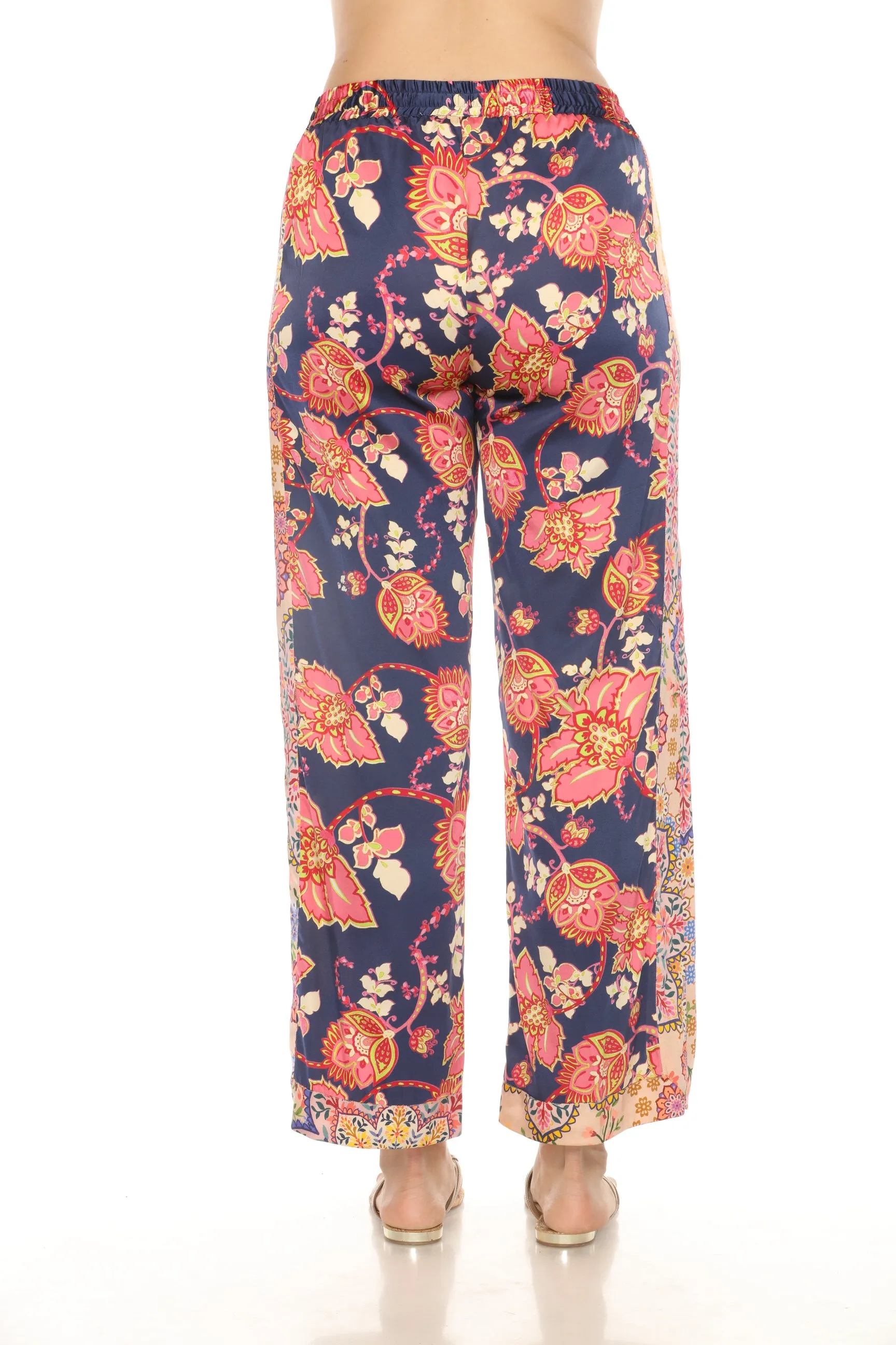 Johnny Was Blue Montreux Lux Silk Pants C63423B