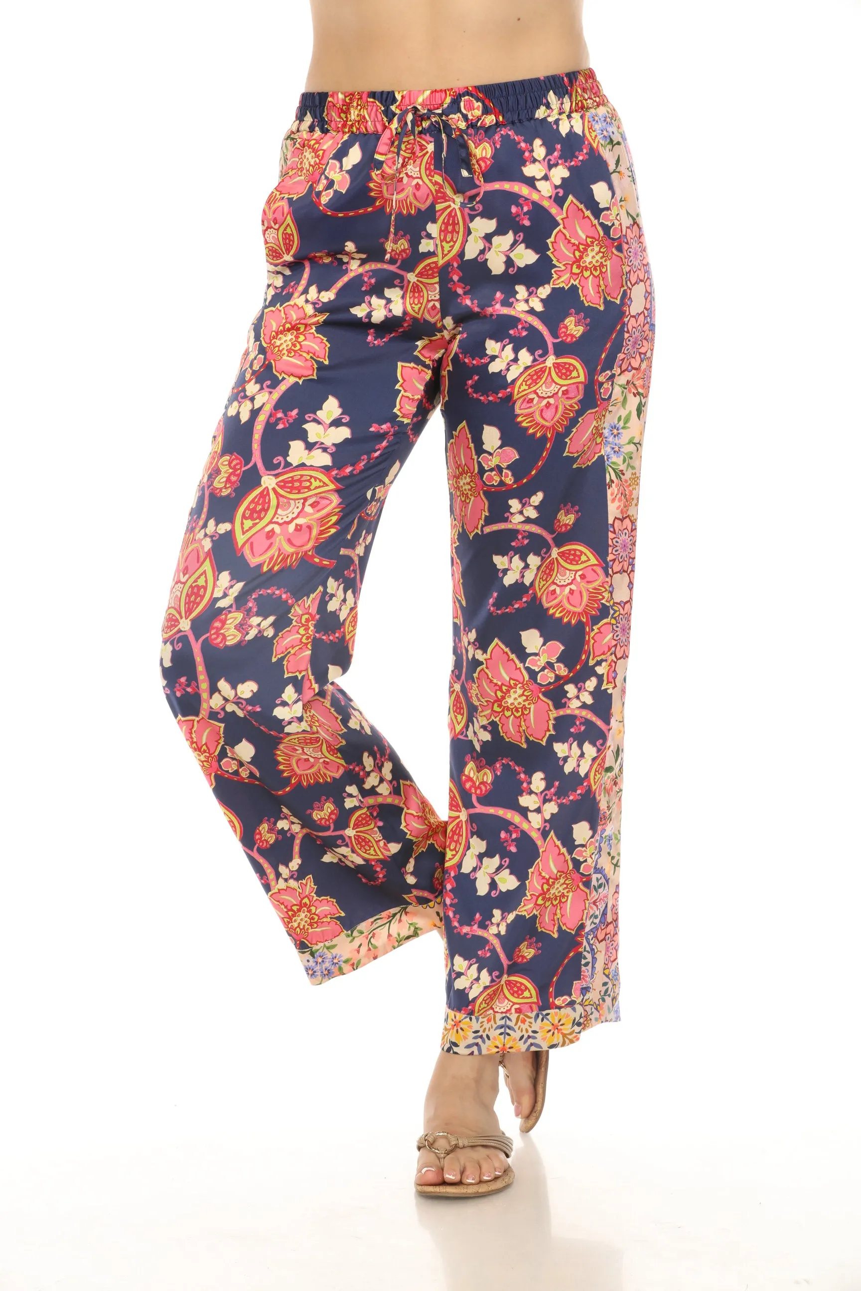 Johnny Was Blue Montreux Lux Silk Pants C63423B