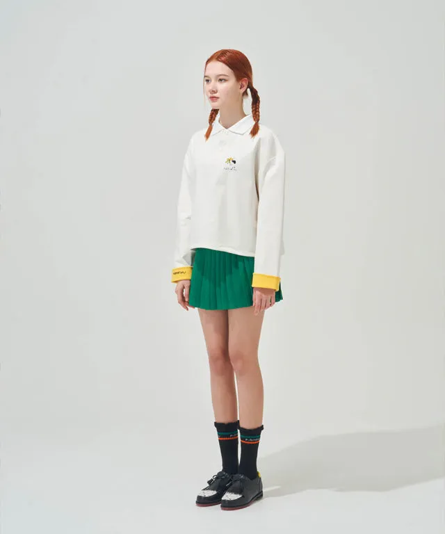 KANDINI  Elastic Band Pleats Skirt - Green
