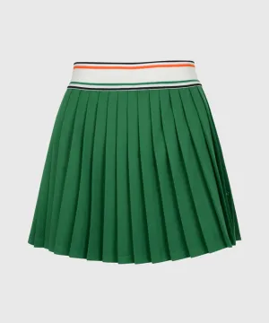 KANDINI  Elastic Band Pleats Skirt - Green