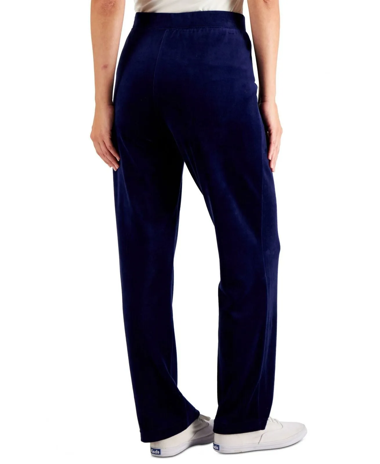 Karen Scott Petite Pull On Velour Pants