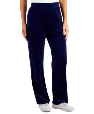 Karen Scott Petite Pull On Velour Pants