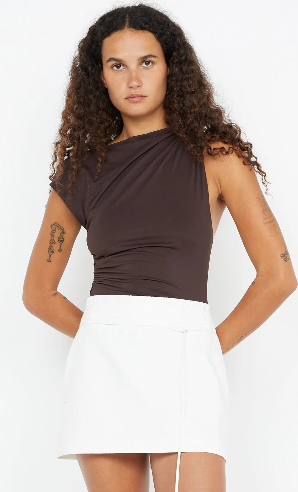 KELSI MINI SKIRT - WHITE/WHITE