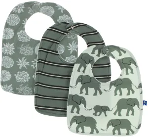 KicKee Pants Bib Set-Succulent Plants/Succulent Kenya Stripe/Aloe Elephants