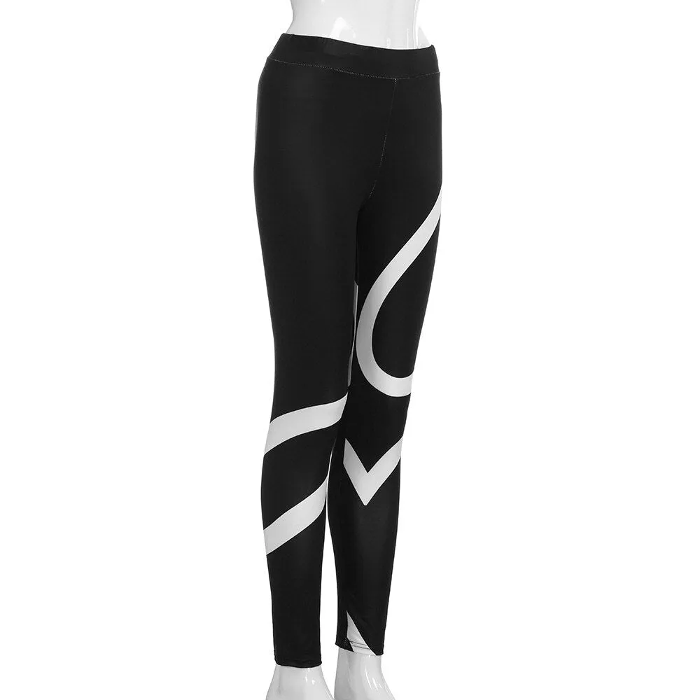 Leggings Sport Women Fitness Splice Skinny Workout Gym Leggings Fitness Sports Cropped Pants Stripped Athletic Gym Leggings #20