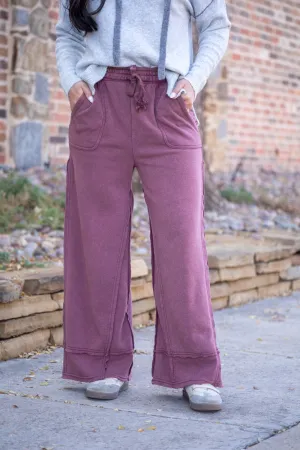 Let's Be Honest Mauve Casual Pants